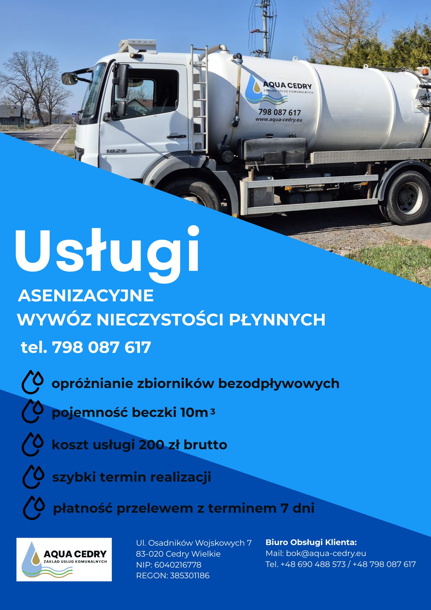 Komunikat spółki Aqua Cedry
